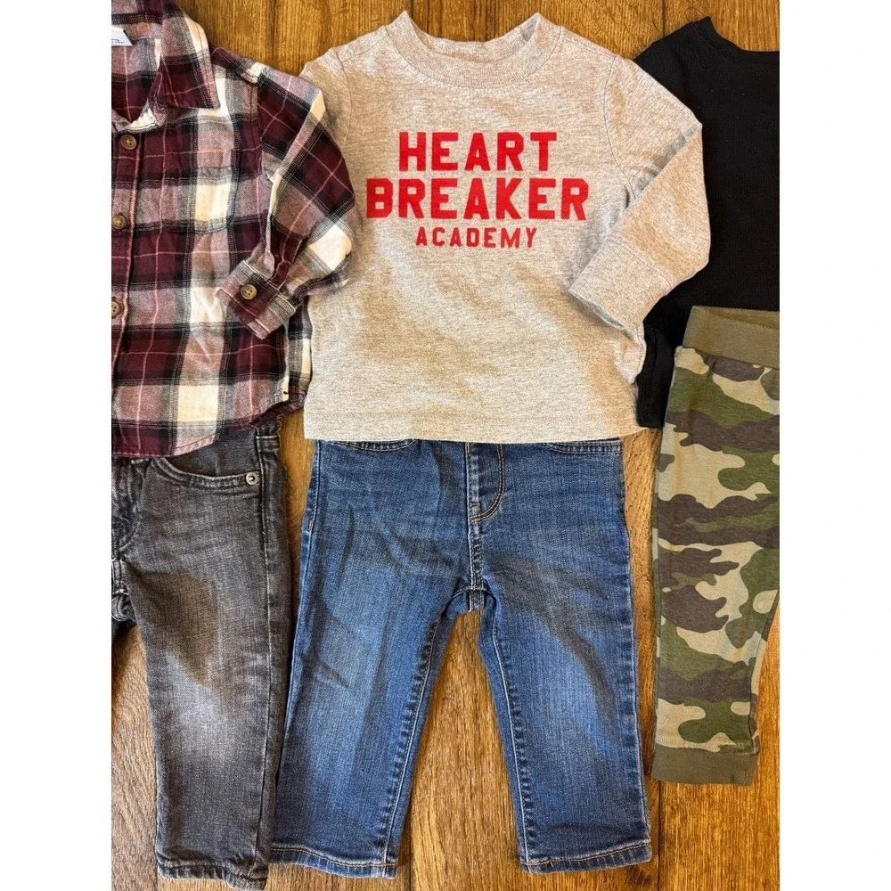 Toddler Baby Boy 12-18 12/18 Months Clothes Shirts Pants Jeans Long Sleeve Heart